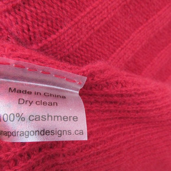 Snapdragon Pure Cashmere Red Ribbed Sweater Coat - Picture 5 of 5